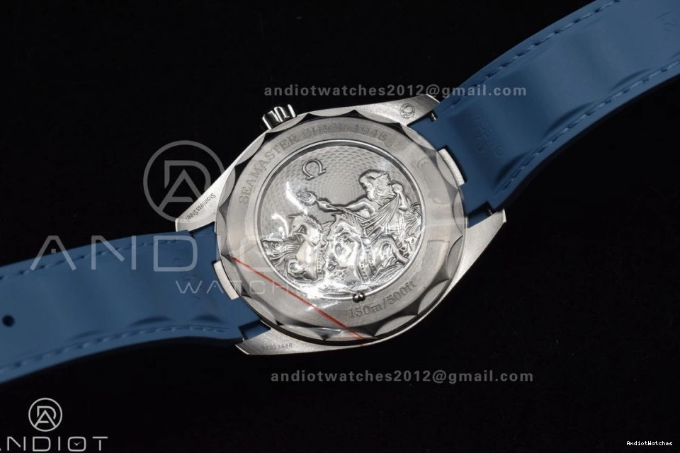 Edition Blue Best Terra Worldtimer Summer GMT A8938 43mm Rubber 511 Clone Comfortable VSF on Aqua Dial Super 1:1 Strap Blue 1101